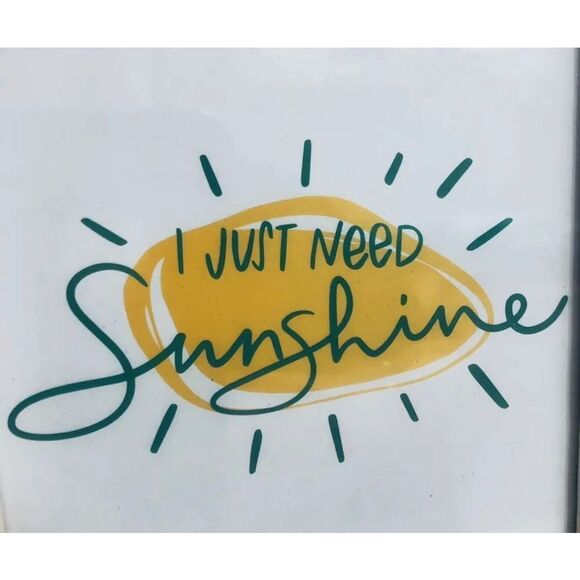 Farmhouse Print Framed Art Yellow 8x8 Picture Stand I Just Need Sunshine Coastal - Picture 4 of 4